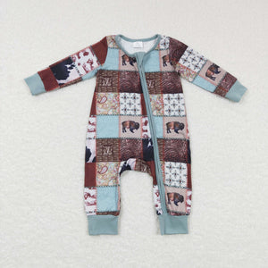 Bull Aztec Plaid Boys Fall Romper