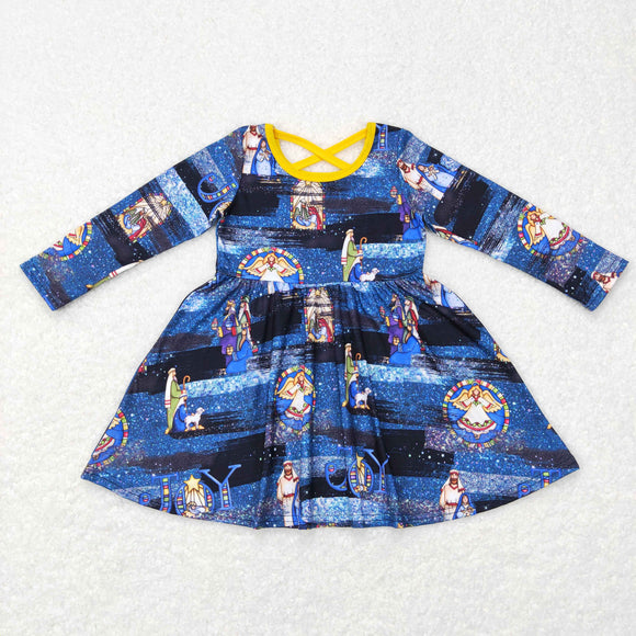 Joy Blue Black Girls Christmas Dress