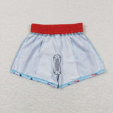 Crab Blue Red Boys 4th of July Swimming Trunks