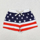 Stars Stripe Navy Boys 4th of July Swimming Trunks