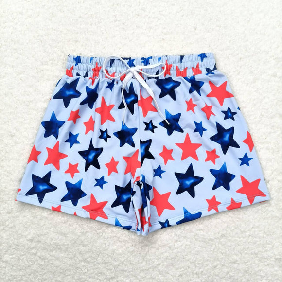 Stars Blue Boys 4th of July Swimming Trunks