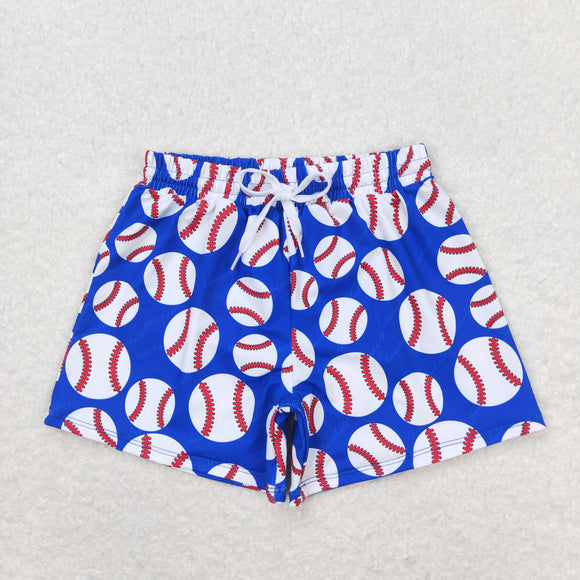 Baseball Blue Boys Swimming Trunks