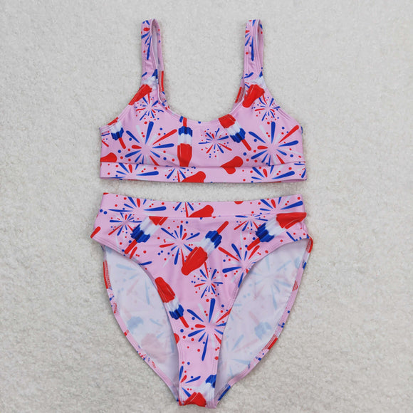 Adult Fireworks Popsicle Pink 4th of July Swimsuits