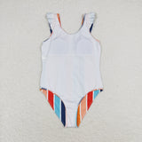 Colorful Stripe Girls Swimsuits