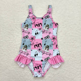 12-18M--14-16T 1989 Singer Rep Pink Blue Plaid  Mommy & Me Girls Swimsuits