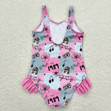 12-18M--14-16T 1989 Singer Rep Pink Blue Plaid  Mommy & Me Girls Swimsuits