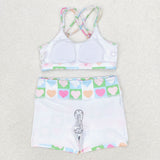 Colorful Heart Plaid Shorts Girls Swimsuits