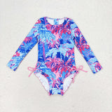 Palm Blue Girls Swimsuits
