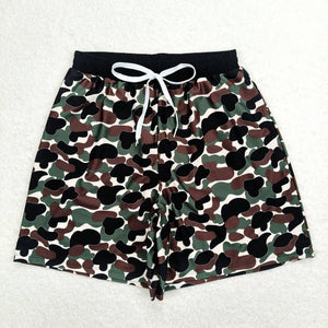 Adult Brown Green Camo Beige Swimming Trunks