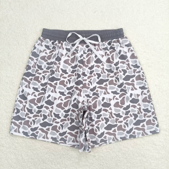 Adult Gray Camo Swimming Trunks