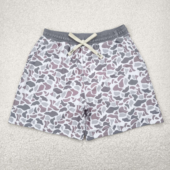 Adult Gray Camo Swimming Trunks
