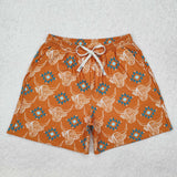 Adult Highland Cow Aztec Men Swimming Trunks
