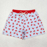 Adult Crab Blue Stripe Men Swimming Trunks