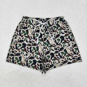 Adult Duck Camo Green Men Swimming Trunks