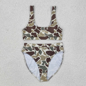 Camo Brown Green Adult Swimsuits