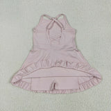 Solid Pink Athletic Shorts Girls Swimsuits