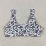 Gray Camo Adult Swimsuits-Top