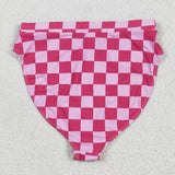 Hot Pink Plaid Adult Swimsuits-Bummie