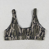 Army Green Camo Adult Swimsuits-Top