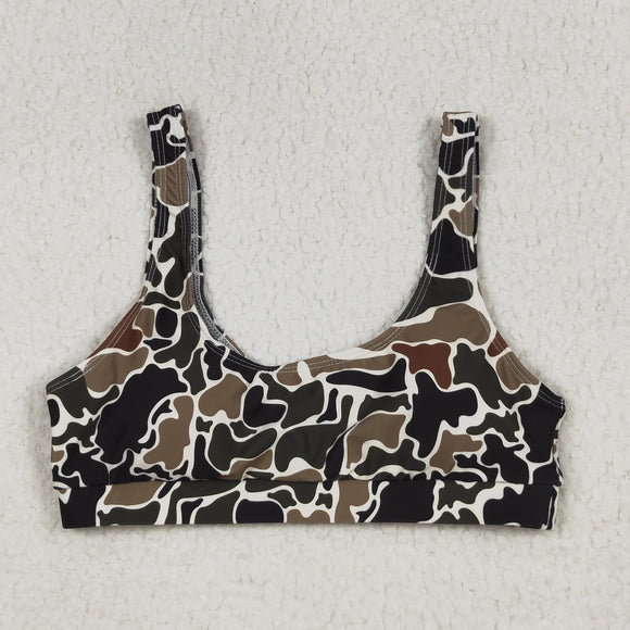 Camo Beige Adult Swimsuits-Top