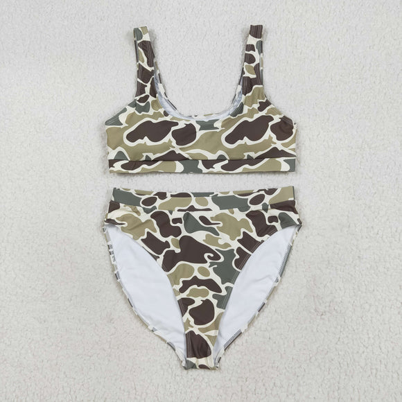 Camo Brown Green Adult Swimsuits