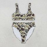 Camo Brown Green Adult Swimsuits