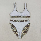 Camo Brown Green Adult Swimsuits