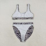 Dark Brown Green Camo Adult Swimsuits
