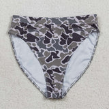 Dark Brown Green Camo Adult Swimsuits-Bummie