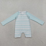 Sky Blue Stripe Boys Swimsuits