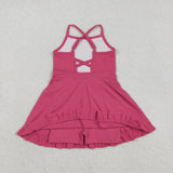 Solid Hot Pink Athletic Shorts Girls Swimsuits