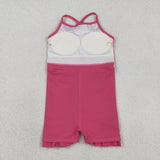 Solid Hot Pink Athletic Shorts Girls Swimsuits
