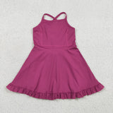 Solid Fuchsia Athletic Shorts Girls Swimsuits