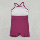 Solid Fuchsia Athletic Shorts Girls Swimsuits