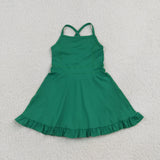 Solid Green Athletic Shorts Girls Swimsuits