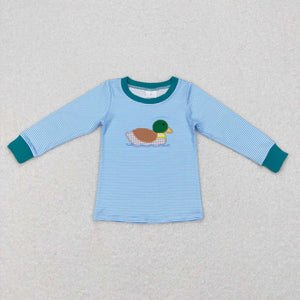 Duck Blue Stripe Boys Long Sleeve Top