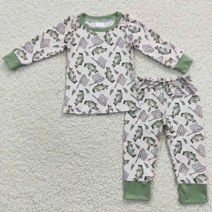 Fishing Net Boys Long Sleeve Pajamas