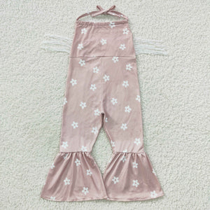 Floral Tassels Pink Girls Jumpsuit