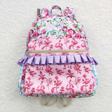 Floral Purple Ruffles Backpack