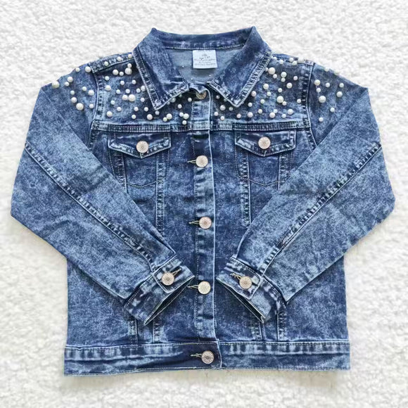 Pearl Pockets Girls Denim Jacket