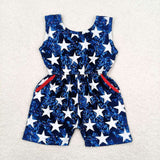 Promotional Blue Star Girls 4th of July Jumpsuit