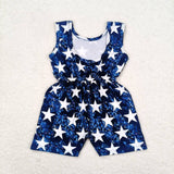 Promotional Blue Star Girls 4th of July Jumpsuit