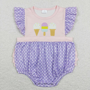 Ice Cream Polka Dots Girls Summer Romper