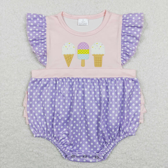 Ice Cream Polka Dots Girls Summer Romper
