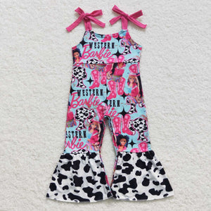 Cartoon Dolls Blue Girls Jumpsuit