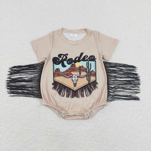 Rodeo Black Tassels Boys Summer Romper