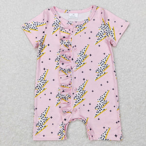 Lightning Pink Ruffles Girls Summer Romper