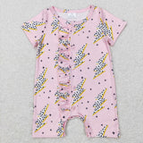 Lightning Pink Ruffles Girls Summer Romper