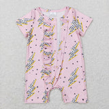 Lightning Pink Ruffles Girls Summer Romper