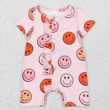 Smile Ruffles Pink Girls Summer Romper